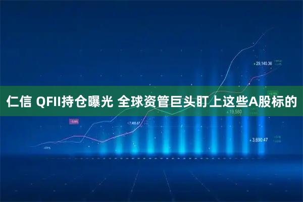 仁信 QFII持仓曝光 全球资管巨头盯上这些A股标的